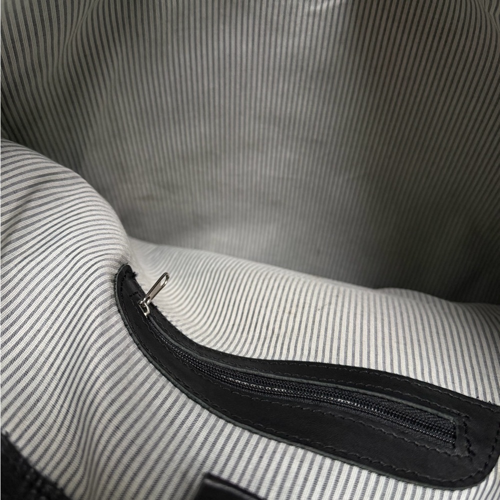 Handmade Black Leather Tote Bag - Picture 4 of 4